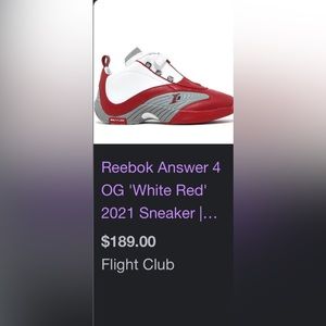 Reebok (Iverson) Answer IV. Wore once. Size 8 men.